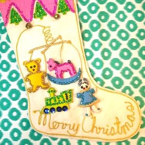 Vintage 50's Bucilla Christmas Needlecraft Stocking